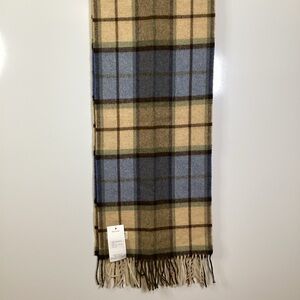 🆕 Ireland by John Hanly Plaid 100% Lambswool Fringed Scarf